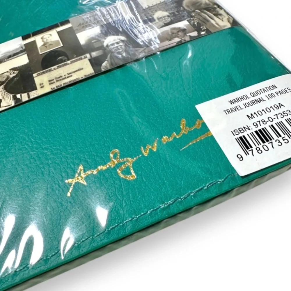 Andy Warhol Teal Travel Notebook NWT “The World Fascinates Me” Quote